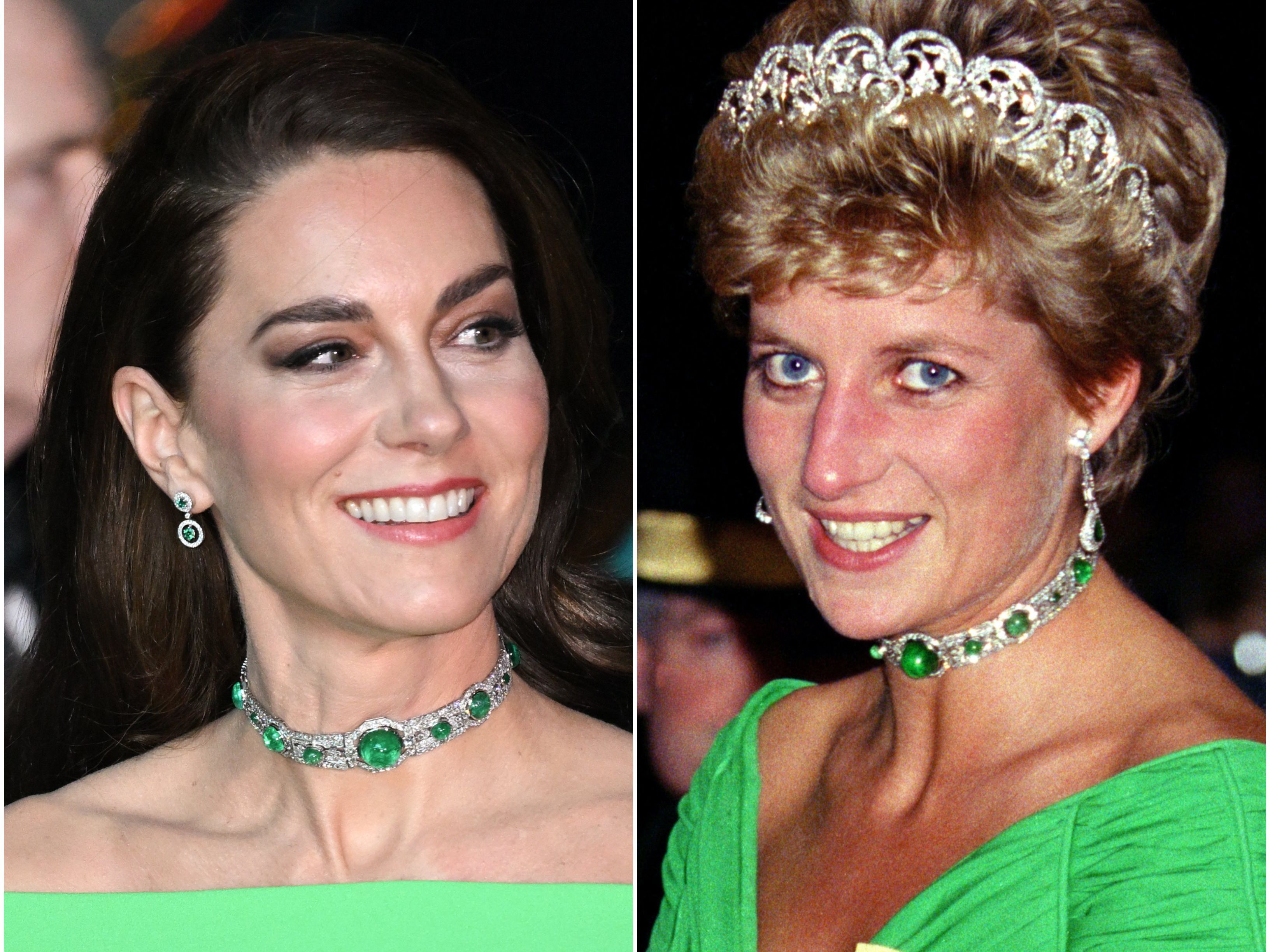 Kate Middleton Just Wore Princess Diana's Emerald Choker With a Very  Similar Green Gown—See Pics | Glamour
